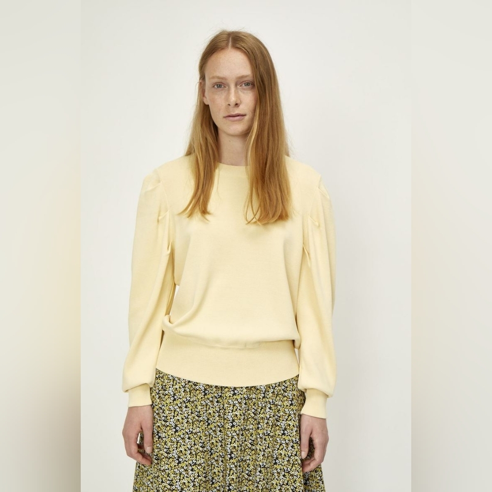 JUST FEMALE Amber Knit Banana Yellow Sweater XS Danish Nordic